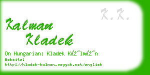 kalman kladek business card